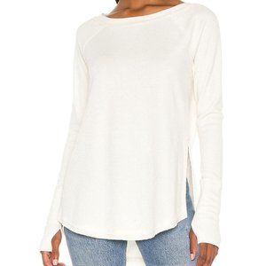 White Thermal Oversized Long Sleeve Top